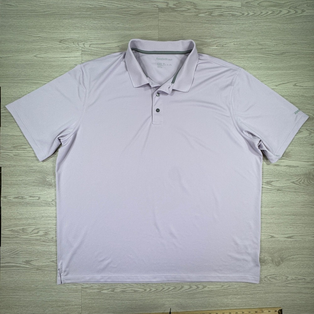 Reebok Men's Polo Shirt Golf Performance Short Sleeve Light Purple 4XLT Big Tall